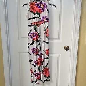 Special One Juniors Long Sleeveless Floral Pink Purple White Lightweight Dress S
